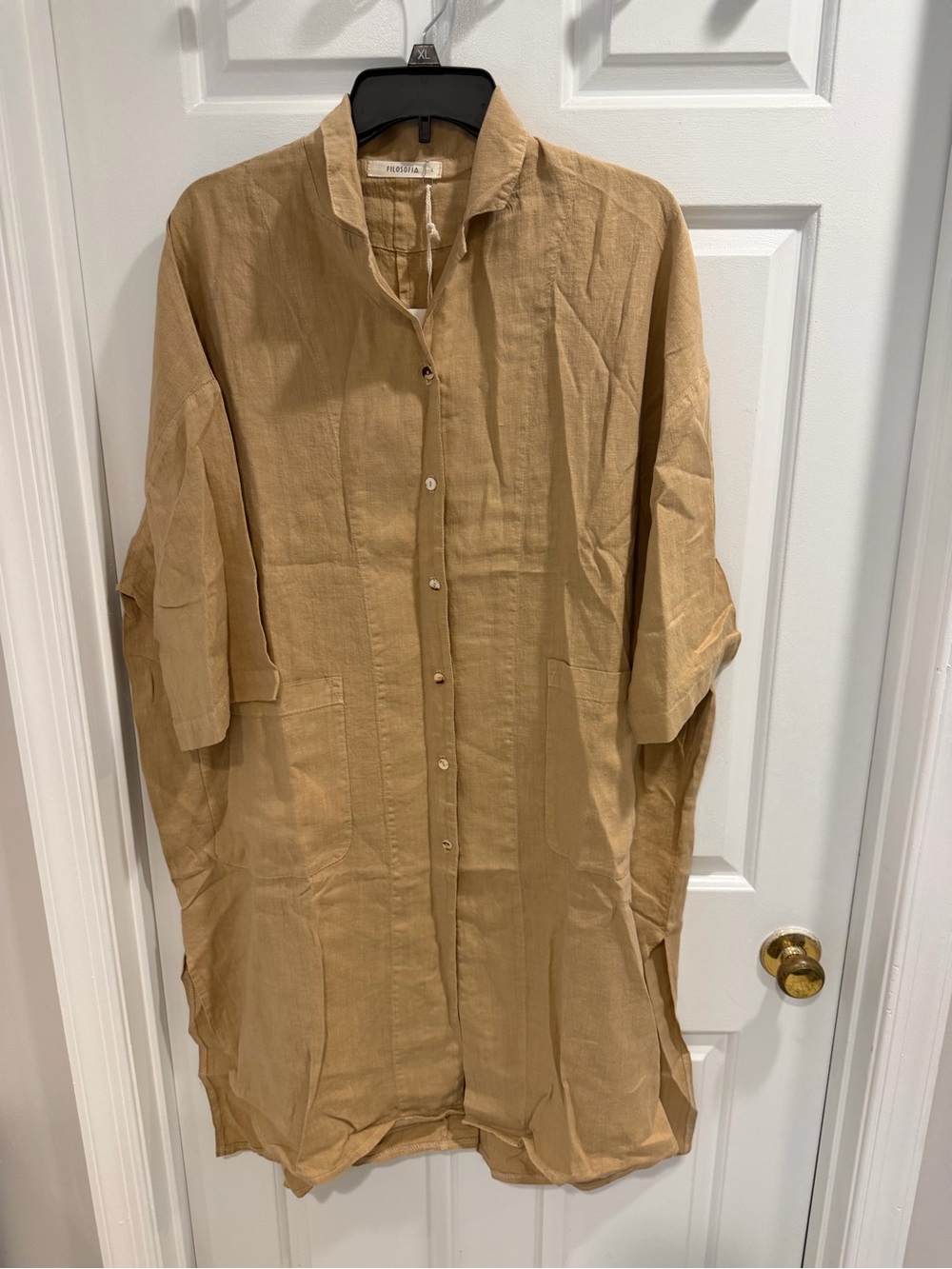 NWT Filosofia Boutique 100 %  Linen Dress Sz L